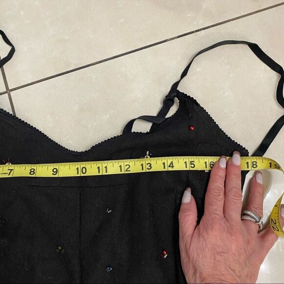 DOLCE & GABANA gray beaded wool midi dress M - Picture 16 of 16